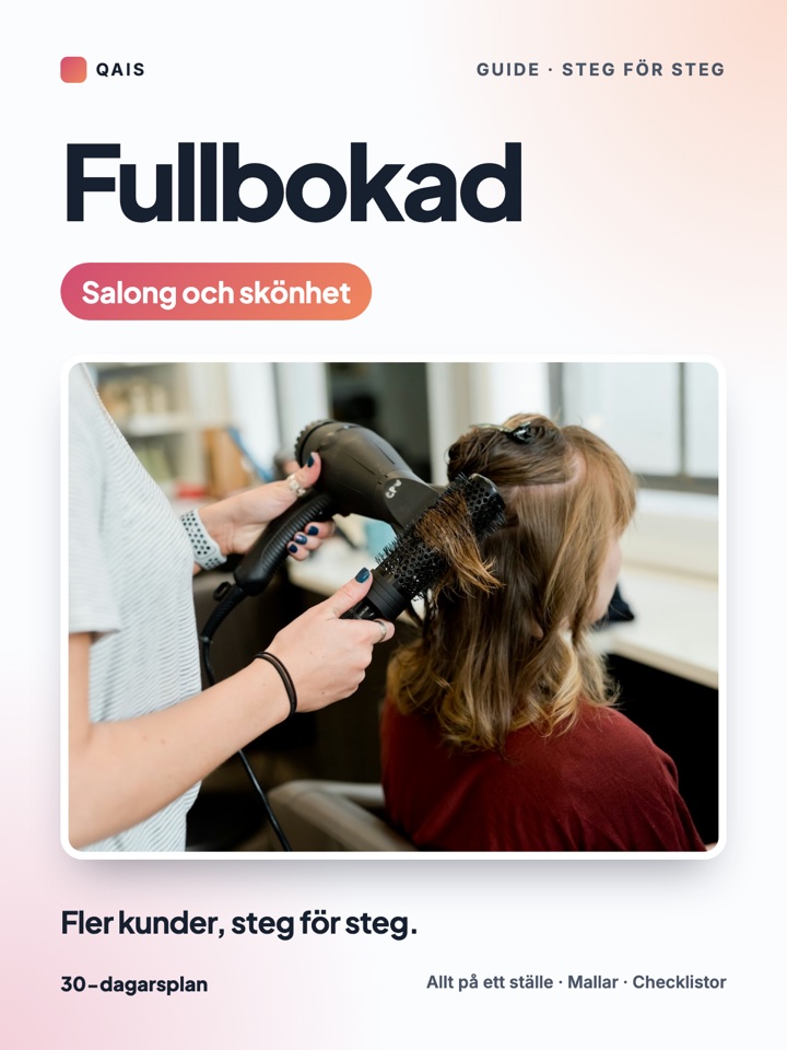 Omslag: Fullbokad: Salong och skönhet